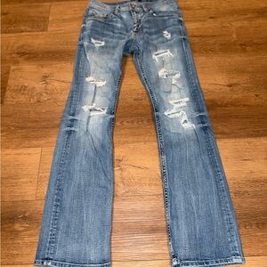 BKE Aiden Straight Leg Denim Jeans Men’s 32x34 Distressed Light Wash Western